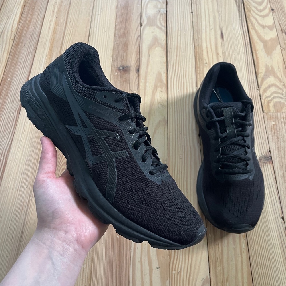 Asics GT-1000 9 Womens Running Shoes Triple Black Athletic 1012A030 Size 11
